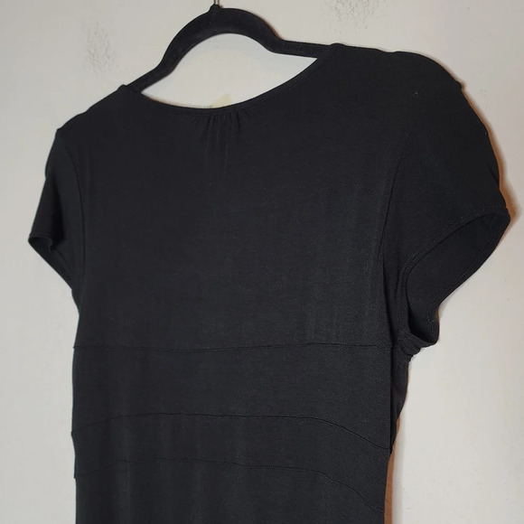 Athleta shelf bra jersey stretch short sleeve gathered dress women's size large - Picture 9 of 11